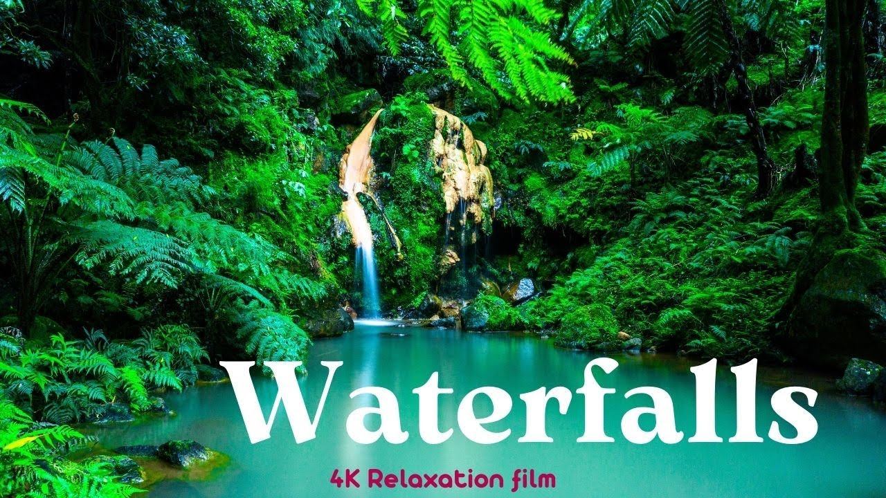 Waterfalls - 4K - Relaxation Film With Calming Music