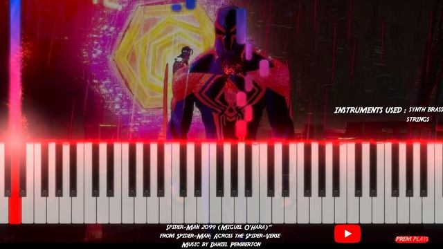 Spider-Man 2099 (Miguel O'Hara) | from Across the Spider-Verse | EASY PLAY KEYBOARD TUTORIAL смотреть онлайн