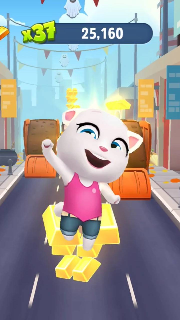 Говорящая Анджела собирает золото Talking Tom Gold Run смотреть онлайн