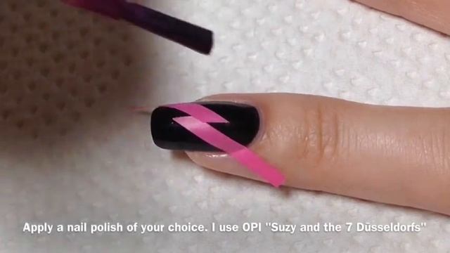 Lightning Bolt Nails using the masking tape / Маникюр Молния смотреть онлайн