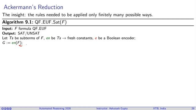 Lecture 09-2 Solving Quantifier Free EUF(QF _EUF) formulas using SAT solver смотреть онлайн