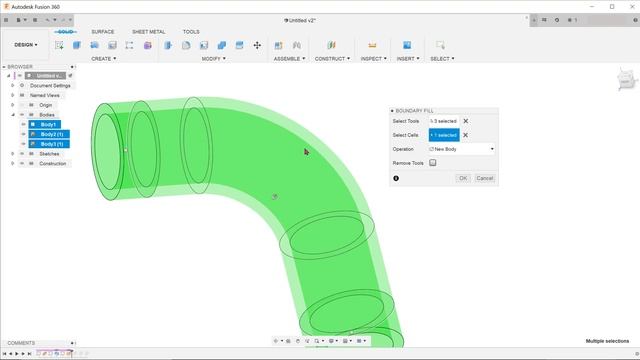 Fusion 360 - Boundary Fill смотреть онлайн