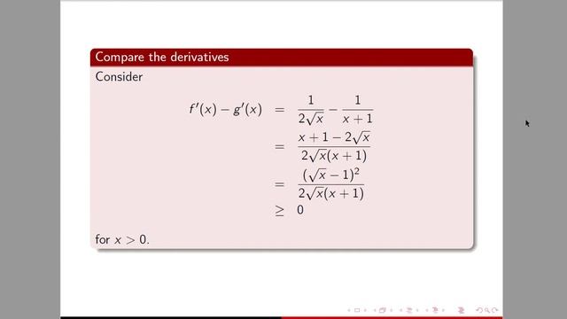 Analysis Lecture 26: Sqrt(x) - Ln(x + 1) смотреть онлайн