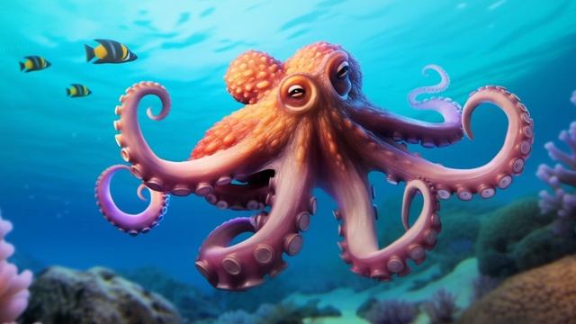Octopus Swimming Across The Ocean Floor | #ai #midjourney #music смотреть онлайн