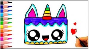 Как нарисовать милый торт-единорог? -Как нарисовать торт единорога