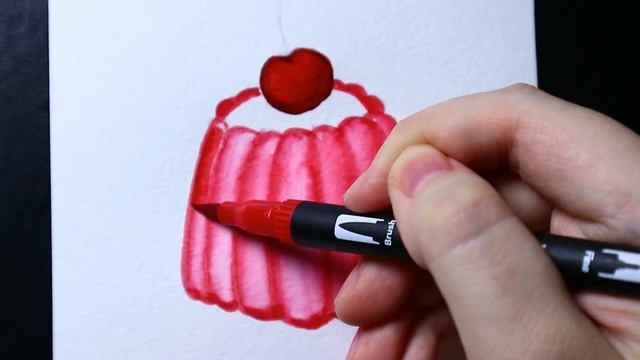 Видеоурок для начинающих художников: Рисование акварельными маркерами. Желейный десерт