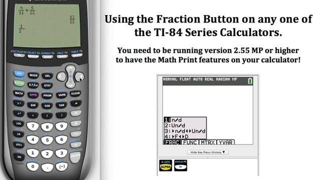 Using The Fraction Button On A TI-84 Series Calculator