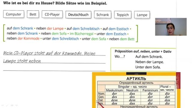 мебель, этажи на немецком языке. Die Möbel
