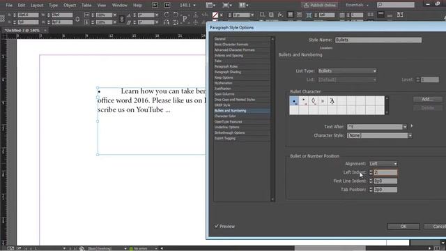 How to Create Bullets Paragraph Style in Adobe InDesign CC смотреть онлайн