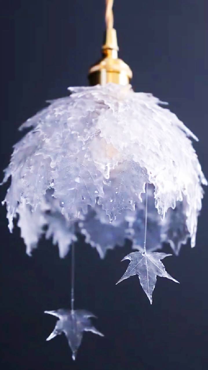 Как сделать абажур, плафон из Уф-смолы и листьев. Светильник DIY смотреть онлайн