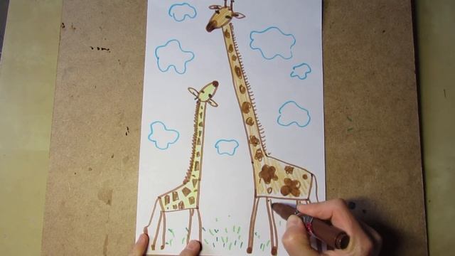 Жираф с жирафиком смотреть онлайн