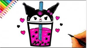 Легкое рисование напитка Куроми - Как легко нарисовать Куроми - Рисование напитка Куроми
