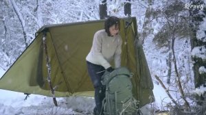 RIRANG ONAIR 50CM SNOW 폭설 속 텐트없이 나홀로 야생캠핑  토마호크+단호박스프+안동소주
