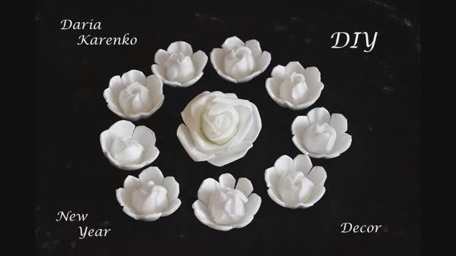 DIY Цветы для декора из подручных материалов. Отличная идея! / Flowers Of Egg Trays