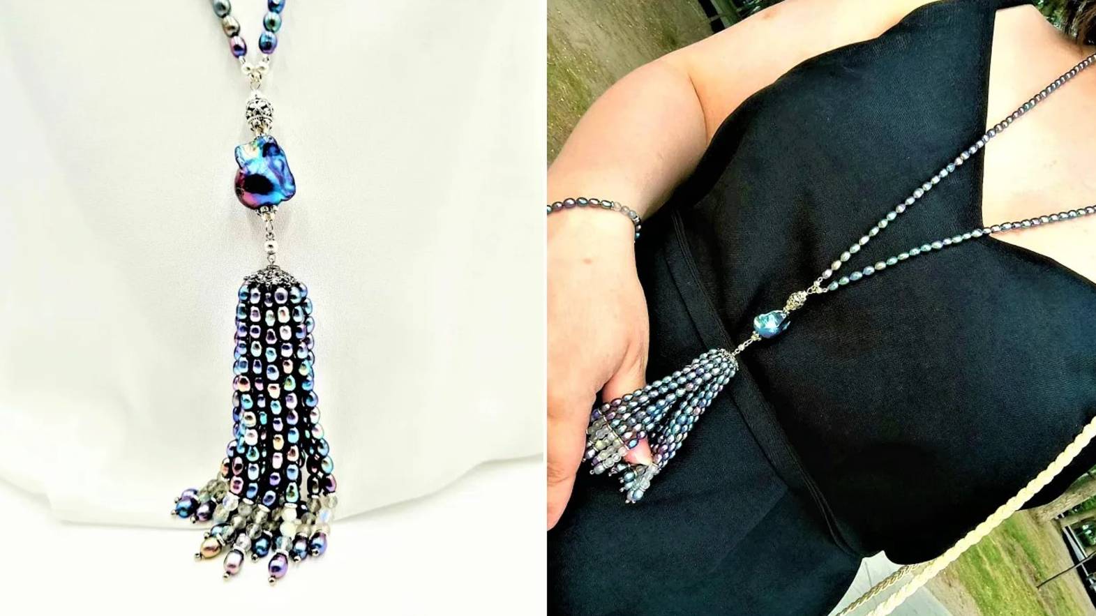 Как собрать кисть? Кисть из жемчуга и лабрадора на сотуаре с барочной жемчужиной. смотреть онлайн