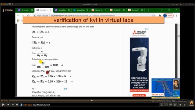 KVL & KCL VERIFICATION ONLINE DEMO| BEE LAB PRACTICALS | SESSION-1| SIMULATION & LAB VIDEO |