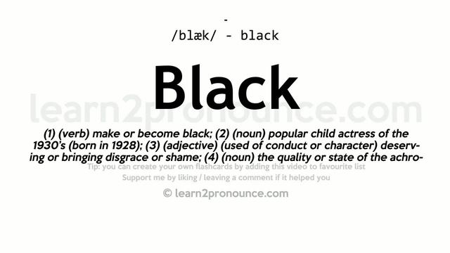 Pronunciation of Black | Definition of Black смотреть онлайн
