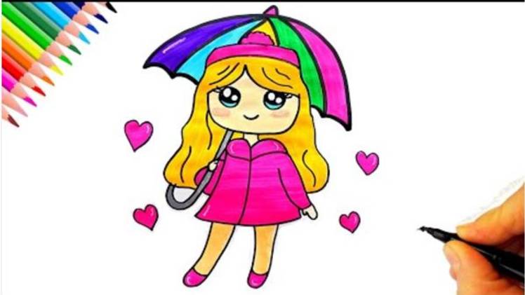 Рисунок красивой девушки — Легкий рисунок девушки — Как нарисовать девушку? - Девушка рисует легко смотреть онлайн