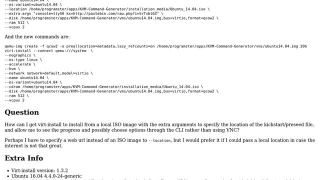 Ubuntu: virt-install using location with iso image no longer working смотреть онлайн