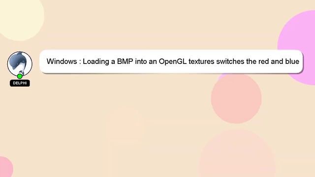 Windows : Loading a BMP into an OpenGL textures switches the red and blue colors. (C++/Windows) смотреть онлайн