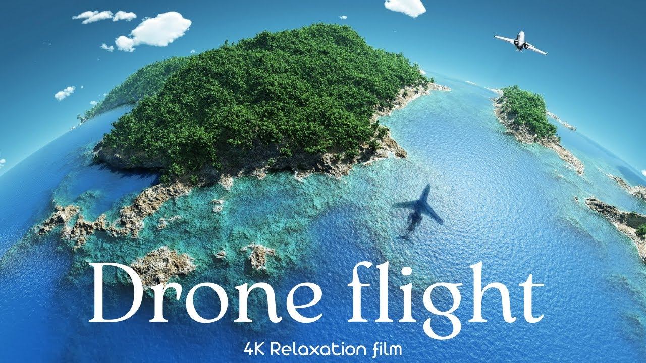 Flying a drone with beautiful music - 4K - Relaxation Film With Calming Music смотреть онлайн