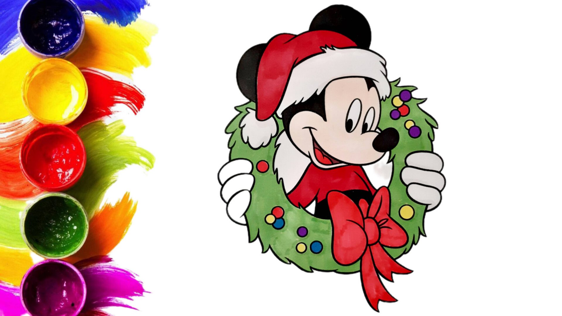 Новогодние раскраски Микки Маус/ рисунки для срисовки смотреть онлайн