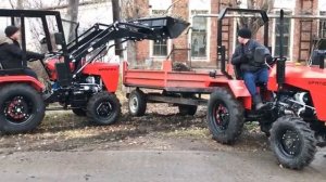 Минитрактор Уралец с фронтальным погрузчиком (куном)