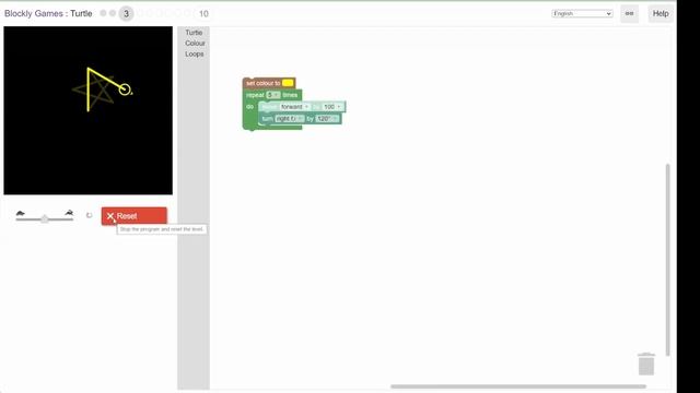 13 - Blockly.games, Kablumbağa (Turtle) - 3 смотреть онлайн