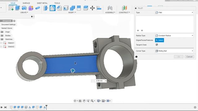 FUSION 360 | CONNECTING ROD 3D MODELING | TUTORIAL #fusion360tutorial #fusion360 #fusion