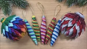 НОВОГОДНИЕ ИГРУШКИ из фоамирана своими руками!
