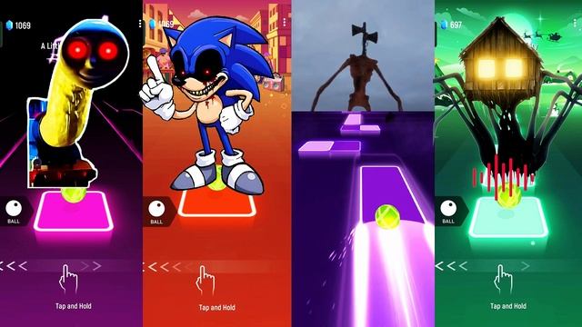 Cursed Thomas vs Sonic the hedgehog exe vs Siren Head vs Spider House Head 🌟 Tiles Hop EDM Rush смотреть онлайн