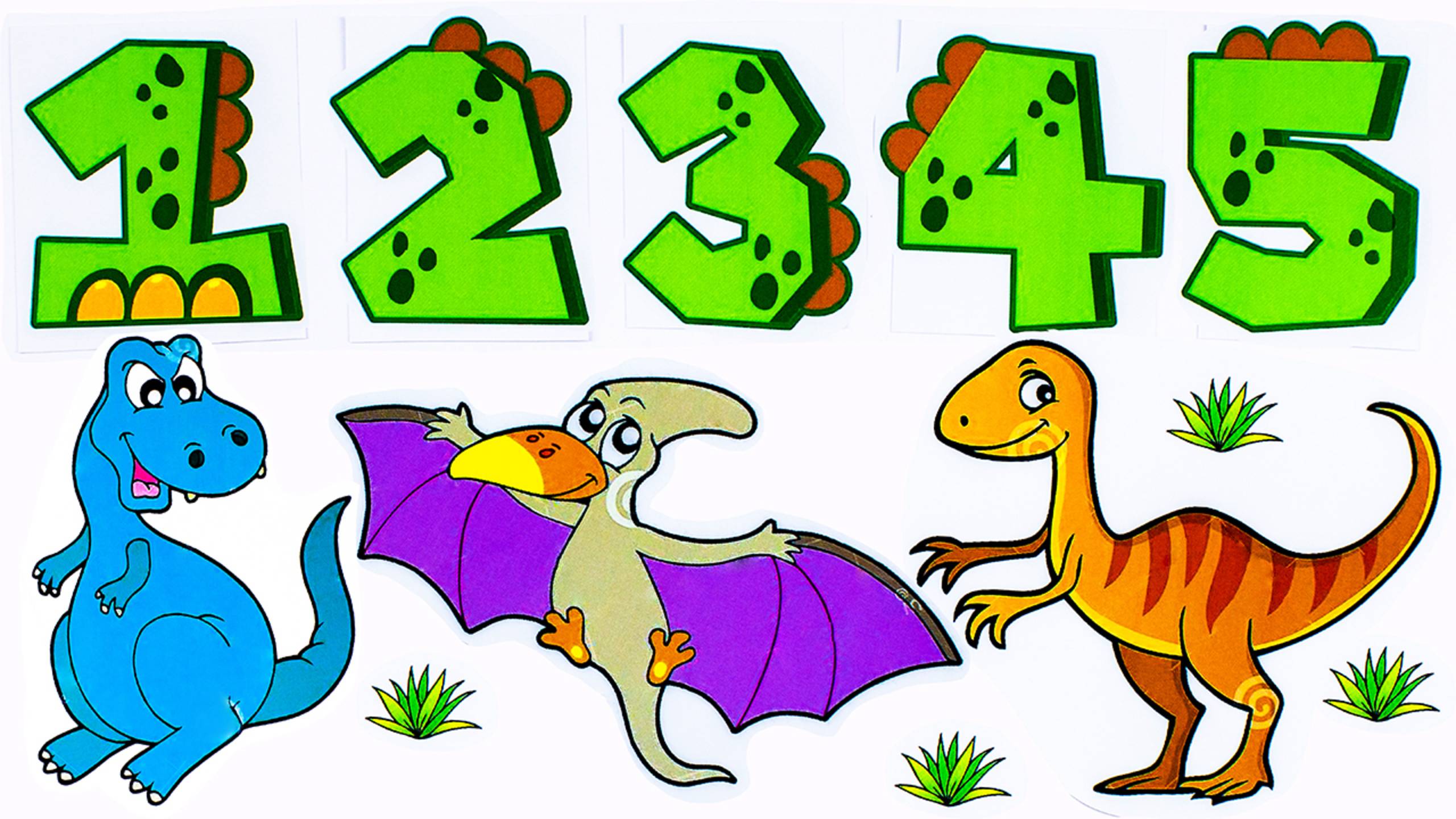 Наклейки - Динозавры! Учимся Считать до 10! смотреть онлайн
