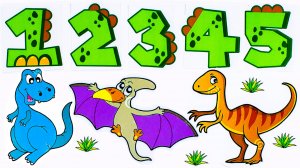Наклейки - Динозавры! Учимся Считать до 10!