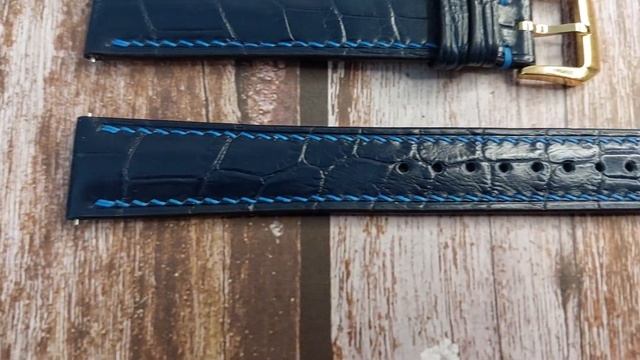 Dark Blue Full Grain Crocodile Leather Strap смотреть онлайн