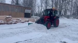 Бульдозерный отвал на МТЗ-82 Леспромресурс - видео в работе на тракторе МТЗ-82