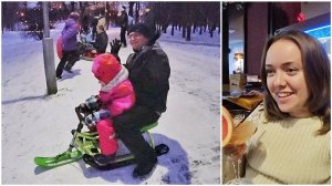ВЛОГ Купили снегокат! С подружками в кафе 13 января 2018 г.