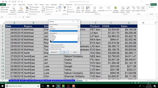 Excel Tutorial for Beginners #6 | Excel Formulas and Functions | Subtotal Function in Excel смотреть онлайн