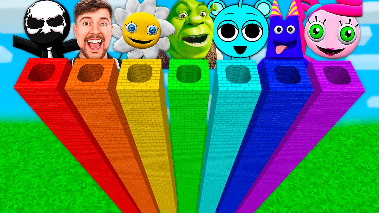 КРУГЛЫЕ ЯМЫ ДО НЕБА МИСТЕР БИСТ СПРАНКИ ШРЕК МАМА ДЛИННЫЕ НОГИ В МАЙНКРАФТ смотреть онлайн