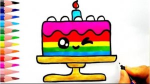 Как нарисовать торт? -Как нарисовать милый торт ко дню рождения