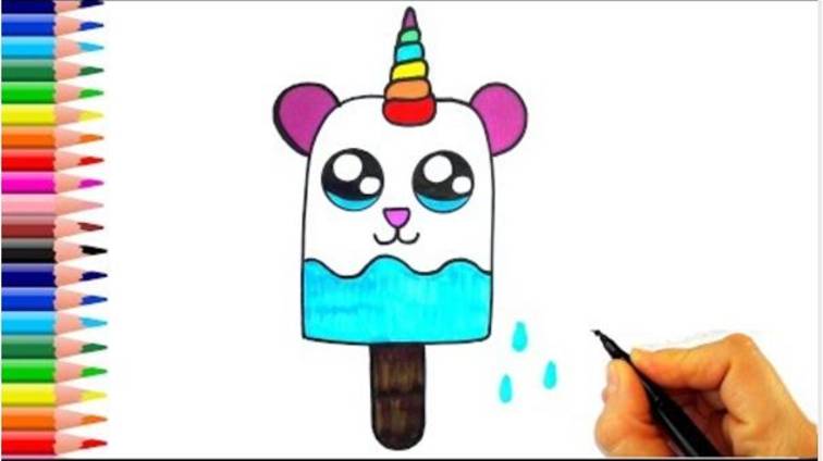 Как нарисовать мороженое панды? - Легко рисовать мороженое - Как нарисовать мороженое панды смотреть онлайн