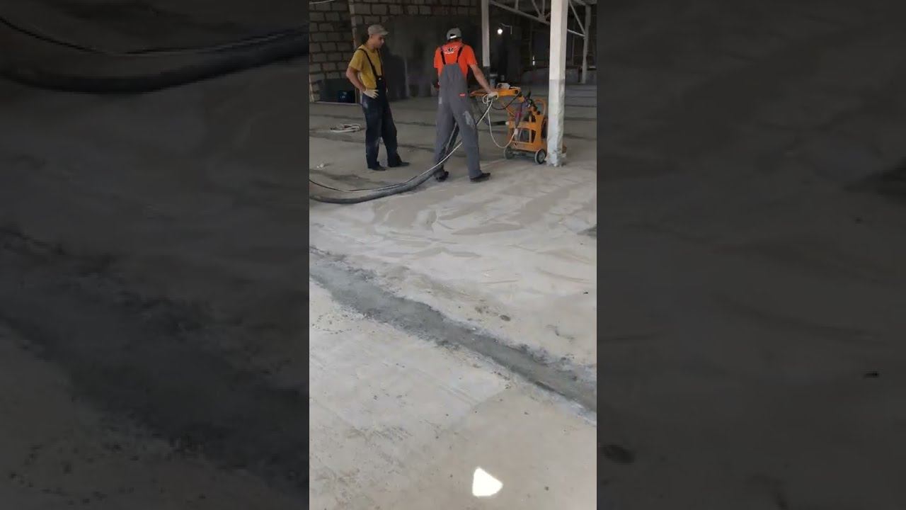 Шлифовка бетонного пола. Подготовка бетона под укладку промышленного полимерного покрытия. смотреть онлайн