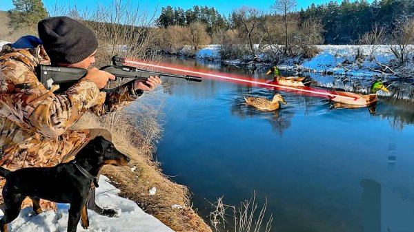 Охота на утку из нового лазерного ружья.  Утки в афганском казане