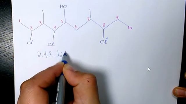 2,4,8 trichloro-3,7-dimethyl-5-decanol, Naming Alcohols, IUPAC Nomenclature Organic Chemistry смотреть онлайн