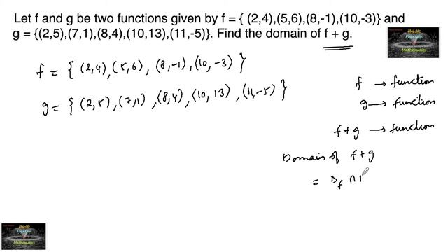 f g functions f = { (2,4),(5,6),(8,-1),(10,-3)}g = {(2,5),(7,1),(8,4),(10,13),(11,-5)}domain f + g смотреть онлайн