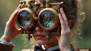 Steampunk City Retro Future AI Microfilm