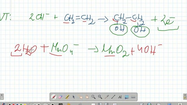 CH2=CH2 + KMnO4 + H2O = CH2(OH)-CH2(OH) + MnO2 + KOH REDOX. #chemia #matura смотреть онлайн