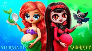 Русалка vs Вампирша! 30 идей для беременных ЛОЛ