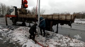 Установка опор освещения