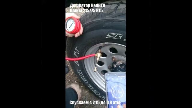 Дефлятор RedBTR, шины 215/75 R15 с 2,15 до 0,8 атм смотреть онлайн