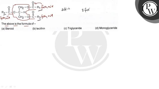 P
W
The above is the formula of -
(a) Steroid
(b) lecithin
(c) Trig... смотреть онлайн